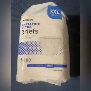 McKesson Bariatric Ultra Adult Diapers Briefs with Tabs, Hi Absorbtion 3XL 8/pkg